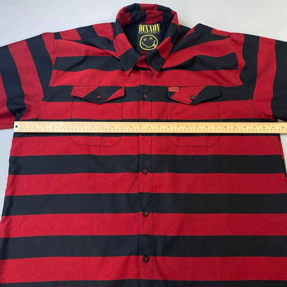 DIXXON Flannel Shirt Mens 3X The Cobain Red Black Striped Flannel Grunge Nirvana - Picture 12 of 15